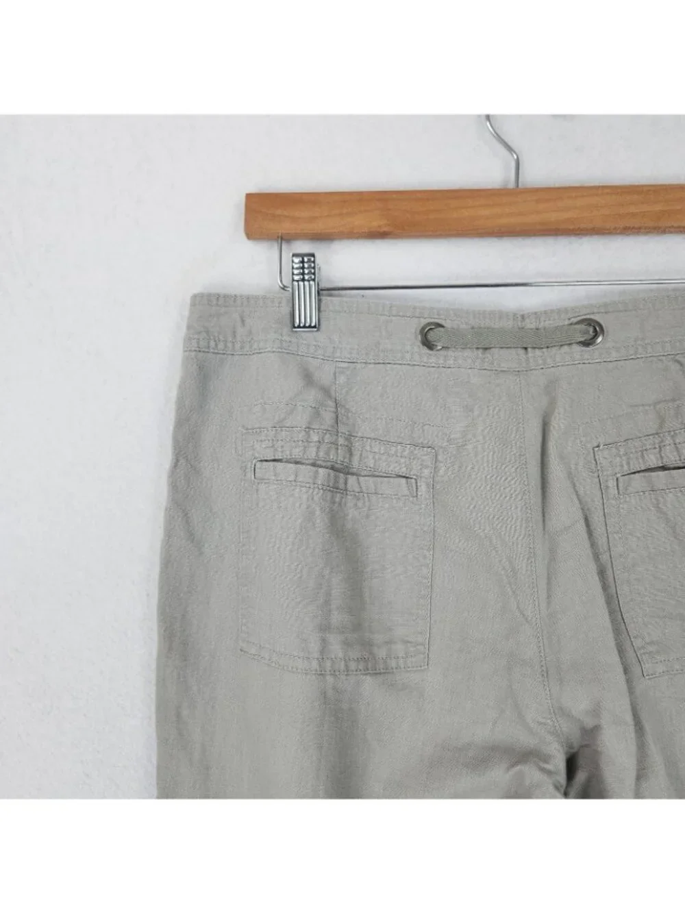 Banana Republic Pants Womens 12 Gray Linen Cotton Surplus Wide Leg Martin Fit